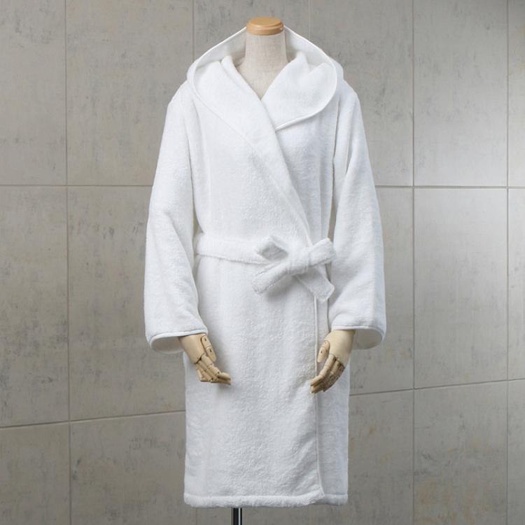 Белый банный халат с капюшоном, размер L	 CL Zero Twist Hooded Robe White L