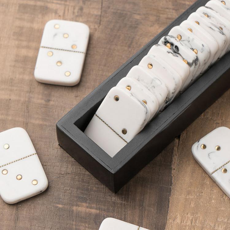 Настольная игра Домино с латунными вставками Domino Game With Brass Details