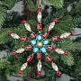 Ёлочная игрушка Multi-Colored Stones Snowflake Gold 15 cm
