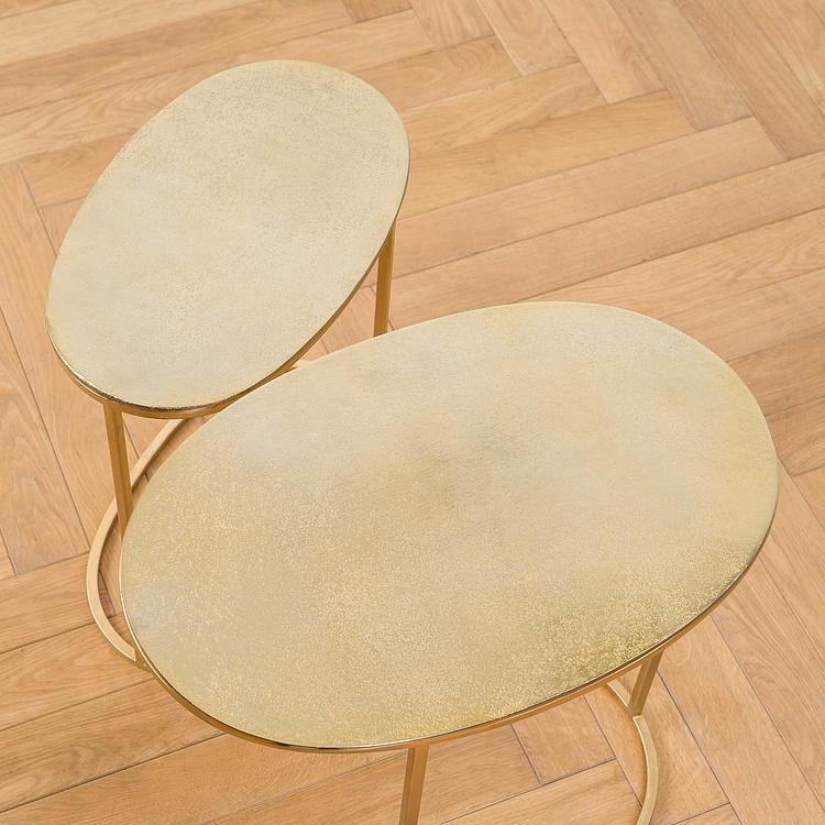 Комплект из двух журнальных столиков золотистого цвета Set Of 2 Side Tables Gold