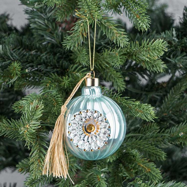 Ёлочная игрушка Зелёный шар с окошком Ball With Window Green 8 cm