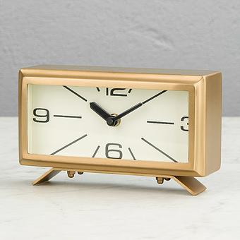 Rectangular Brass Patina Clock
