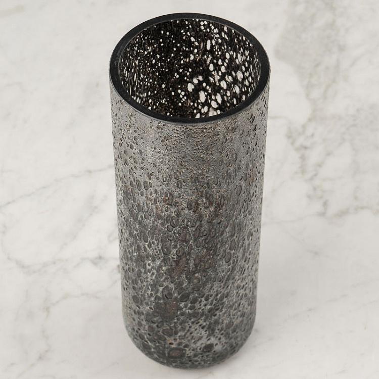 Чёрно-серебристая высокая ваза Кратер Cratere Noir Argent High Vase