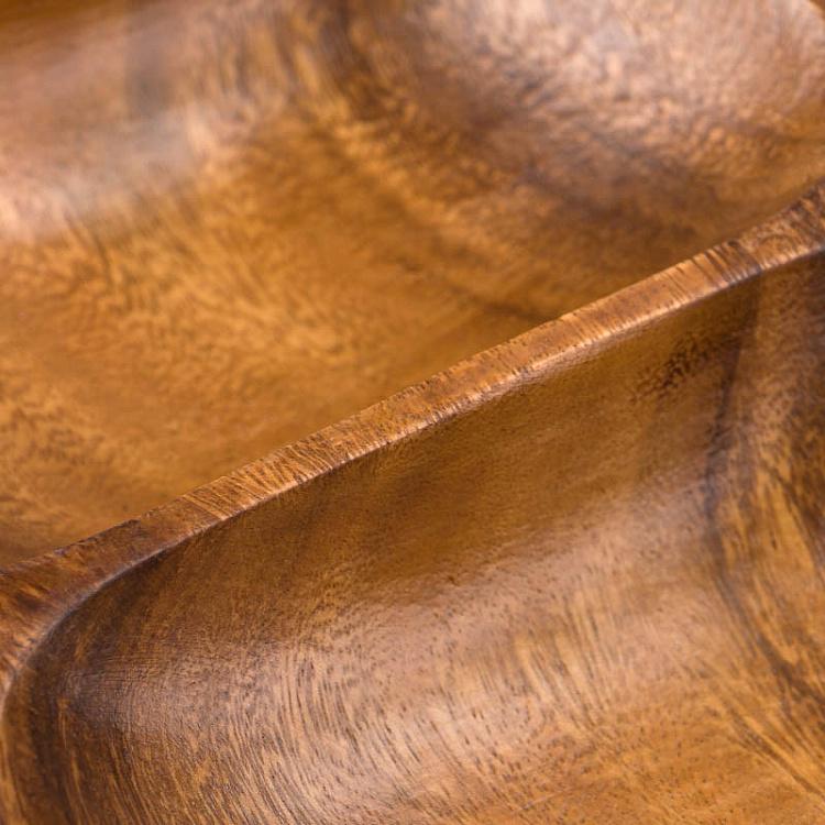 Деревянная овальная менажница Органик Organic 3 Sections Oval Serving Dish