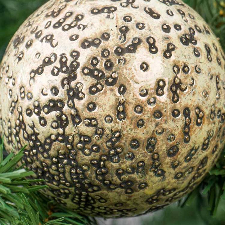 Ёлочный шар Фантом кремовый, M Glass Ball Phantom Creme 10 cm