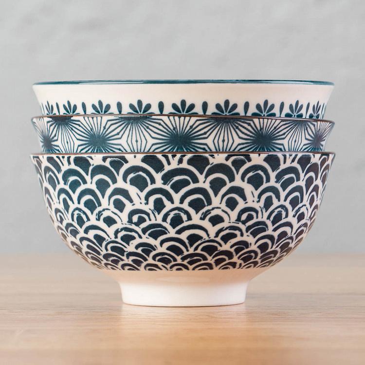 Набор из трёх пиал Портата Сапа Блю Set Of 3 Bowls Portata Sapa Blue