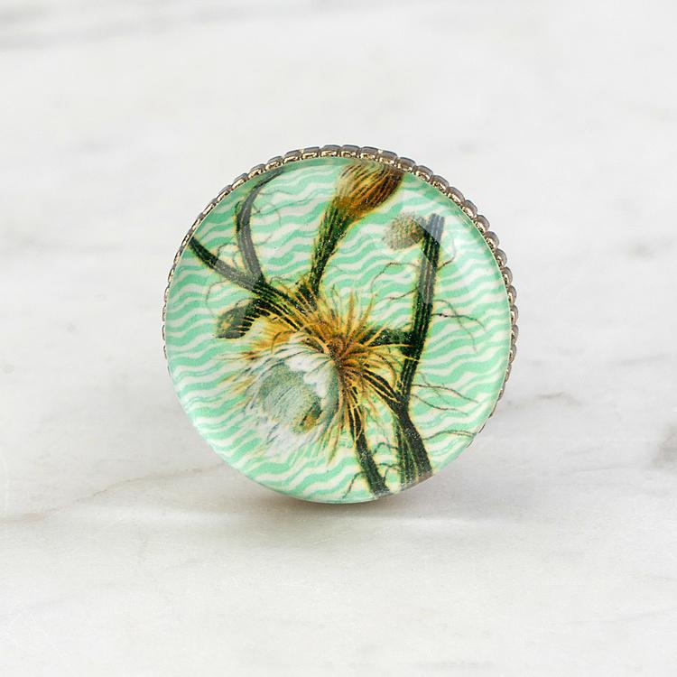 Набор из двух мебельных ручек с цветочным рисунком Set Of 2 Knobs Floral