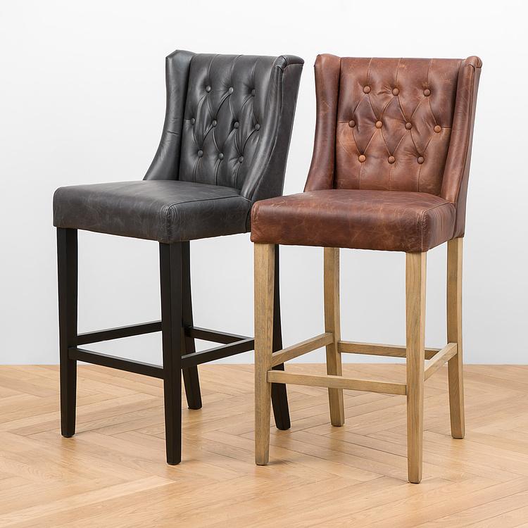 Барный стул Кровавая Мэри, чёрные ножки Bloody Mary Barstool, Oak Black