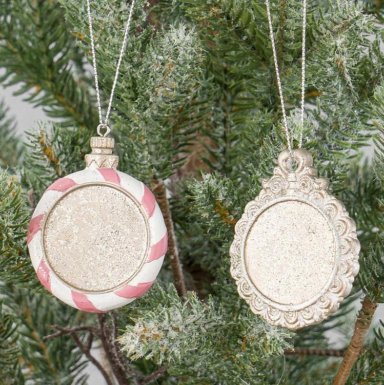 Набор из двух ёлочных игрушек Часы из Сладкого королевства Set Of 2 Candyland Clocks Pink Gold White 6 cm