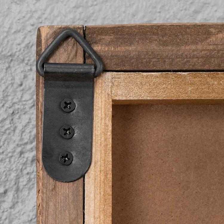 Винтажная картина-принт из четырёх частей Карта мира Set Of 4 Panels Wood Vintage Worldmap