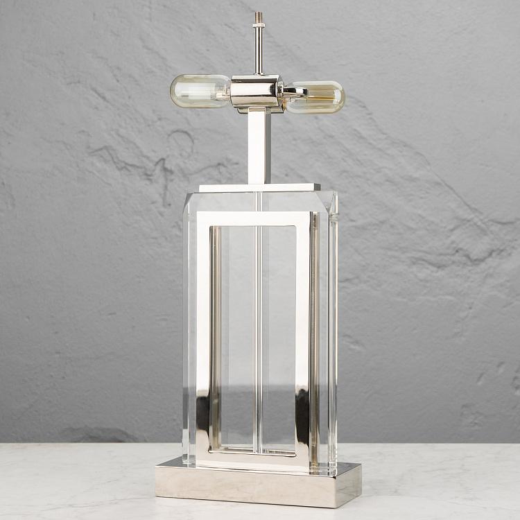 Настольная лампа Арлингтон из стекла и никелированной стали Lamp Arlington Crystal