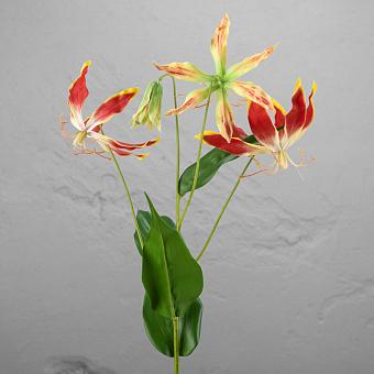 Gloriosa Branch Dark Pink With Yellow 75 cm