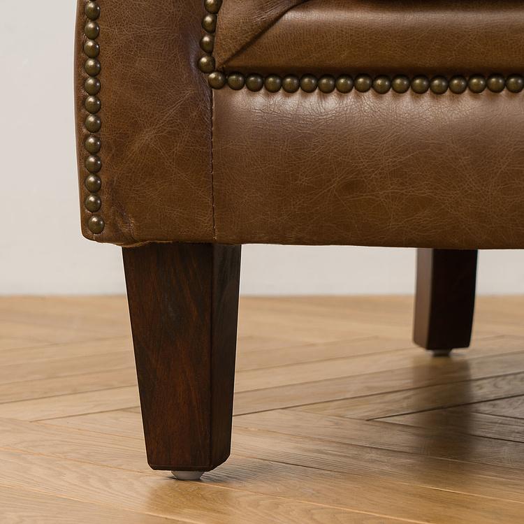 Трёхместный диван Парламент, красно-коричневые ножки Parlament 3 Seater, Red Brown Wood D