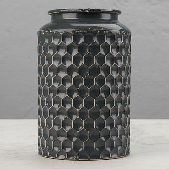 Dark Blue Metal Vase
