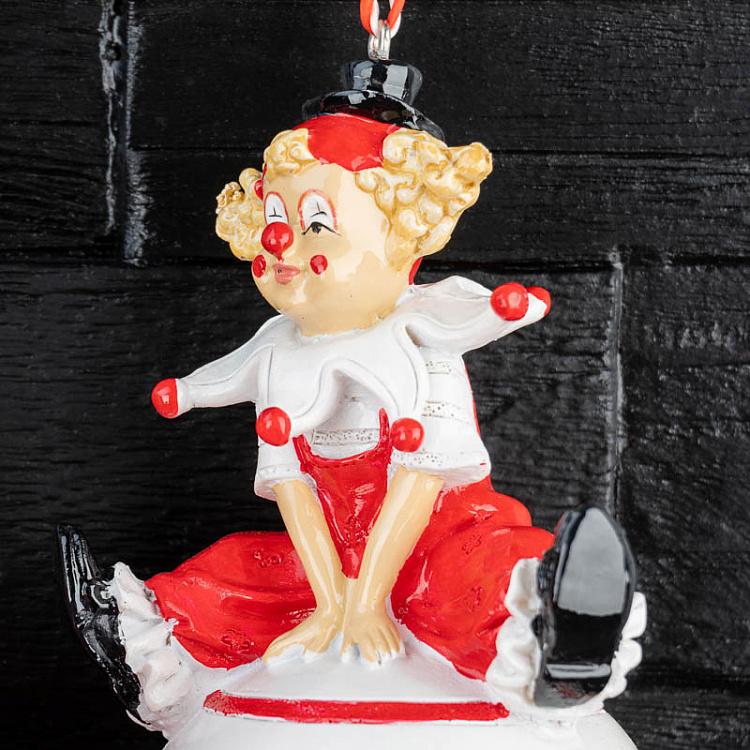 Набор из двух ёлочных игрушек Клоуны на шарах Set Of 2 Christmas Clown Balls 12 cm