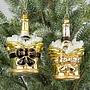 Набор из 2-х ёлочных игрушек Set Of 2 Glass Champagne Bottles In Buckets Gold 13 cm