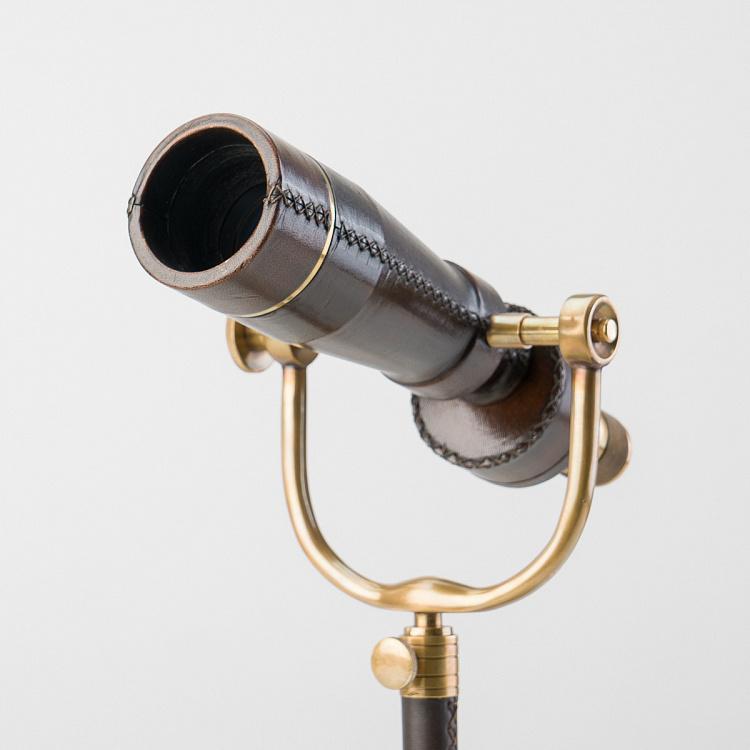 Телескоп с кожаной отделкой на штативе Leather Telescope On Tripod Stand