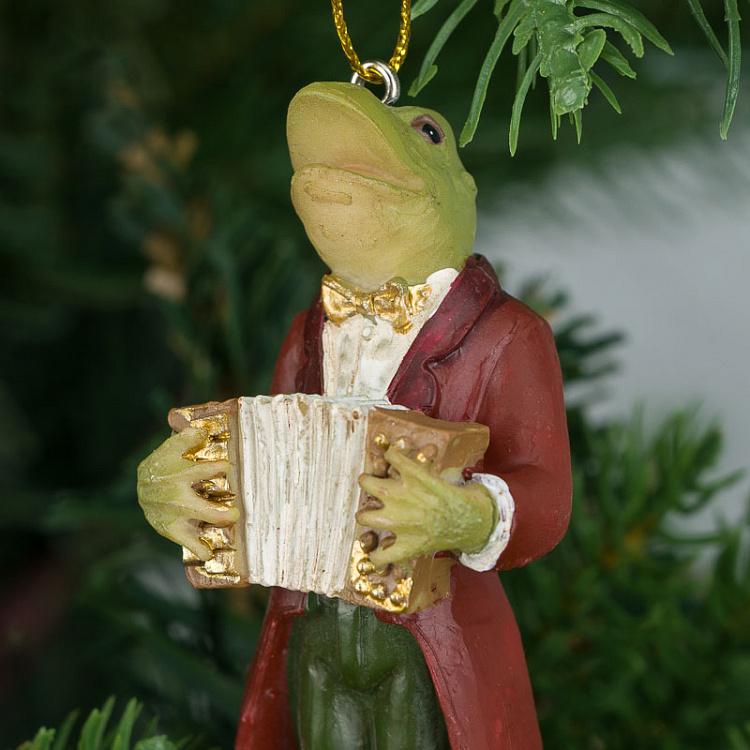 Набор из двух ёлочных игрушек Музыканты лягушка и бегемот Set Of 2 Musicians Frog Hippo 10,5 cm