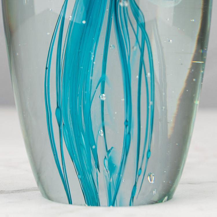 Пресс-папье Две синие медузы 3 Glass Paperweight 3 Blue Jellyfish