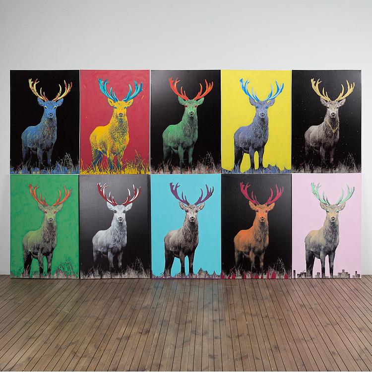 Картина акрилом Цветной олень № 9 Deer Pop Art Toile Color 9