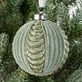 Ёлочная игрушка Gold Pattern Relief Ball Green 8 cm