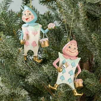 Set Of 2 Playing Card Men Pink Blue 10 cm