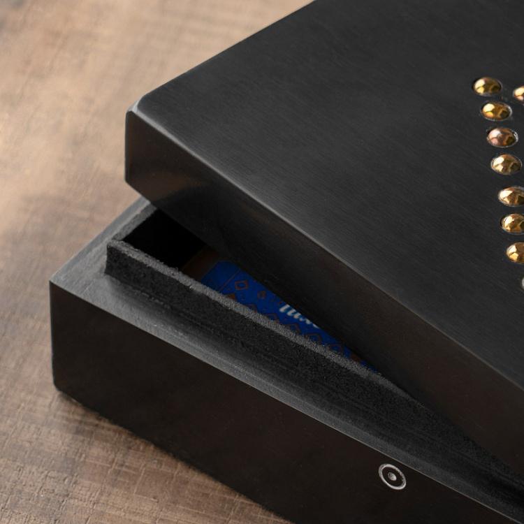 Игральные карты в шкатулке  Card Game Box With Ace In Studs With Cards