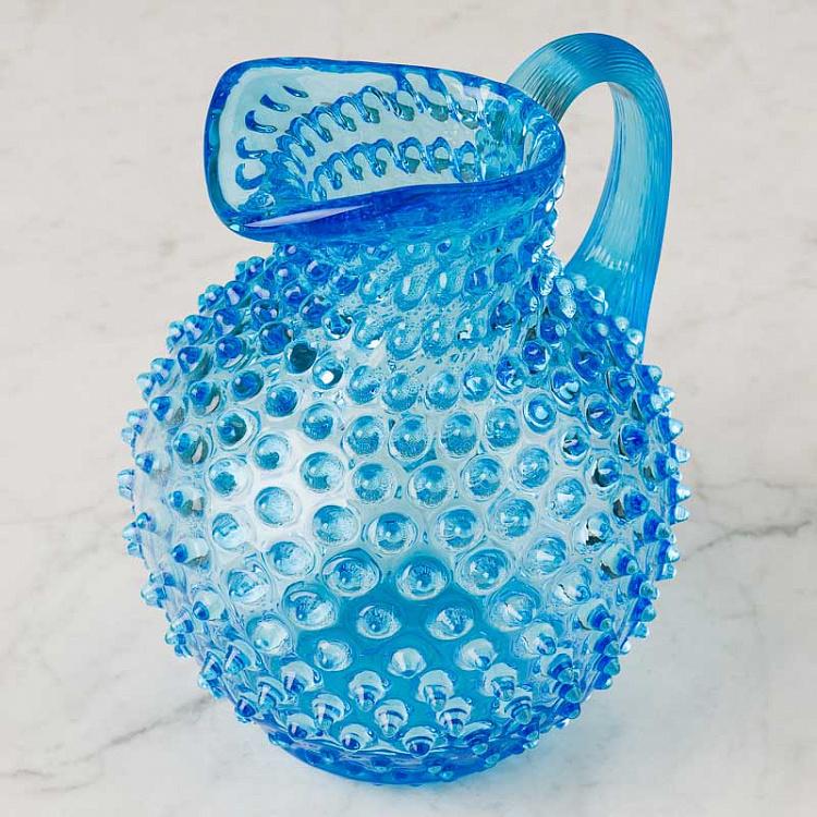 Бирюзовый кувшин Диамант Pitcher Hobnail Turquoise Large