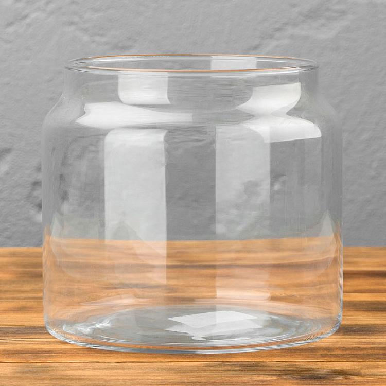 Стеклянная цилиндрическая ваза, S Cylindrical Glass Jar Small