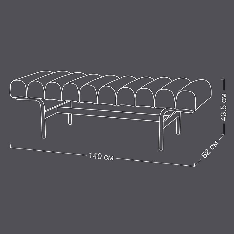 Банкетка Люксемург Luxemburg Ottoman, Black Matt Metal RM