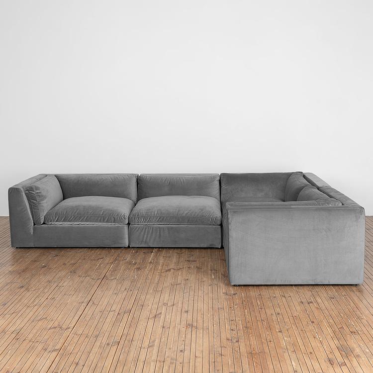 Угловой модульный бархатный диван Зенна 2, S Zenna Group Small 2 Velvet