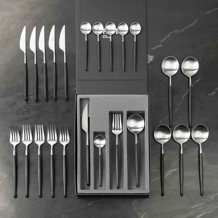 Набор Неон из 24 столовых приборов на 6 персон по 4 предмета в подарочной коробке Set Of 24 Cutlery Pieces Neon