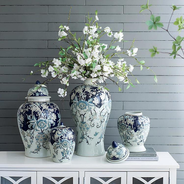 Ваза Брин с крышкой и цветочным узором Bryn Ginger Jar Large