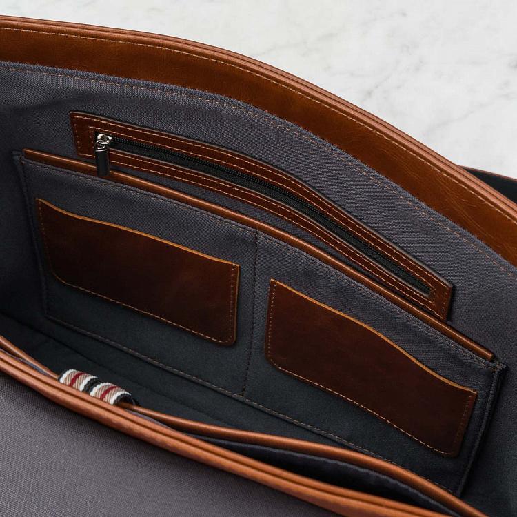 Кожаная мужская сумка-портфель Мессенджер Satchel Messenger Bag