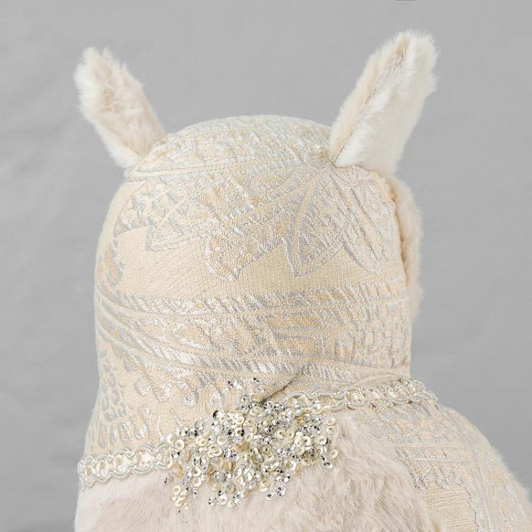 Новогодняя фигурка Сова с блёстками 1 Owl With Sparkles Head Right 34 cm