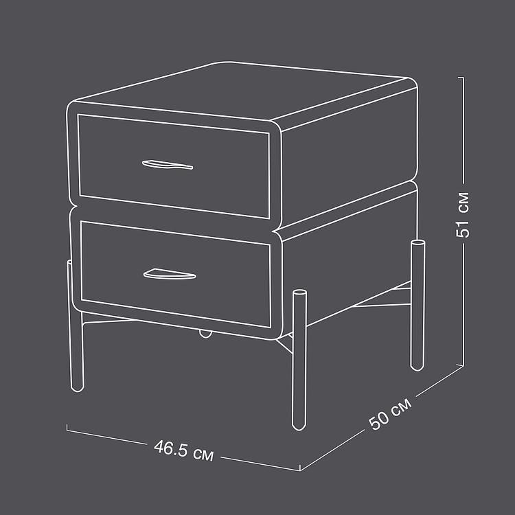 Прикроватная тумба Тулуза, ножки цвета латуни Toulouse Side Table, Brass Metal RM