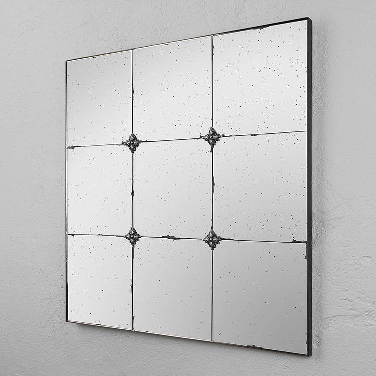 Зеркало в антикварном стиле с рисунком Antique Glass Panel Mirror