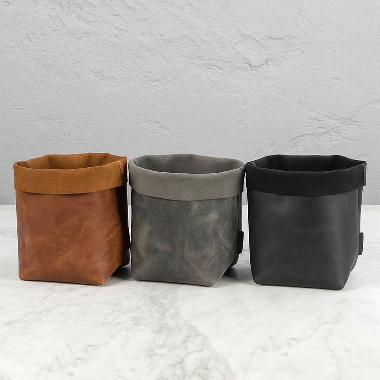 Кожаная корзина для хранения Leather Storage Basket