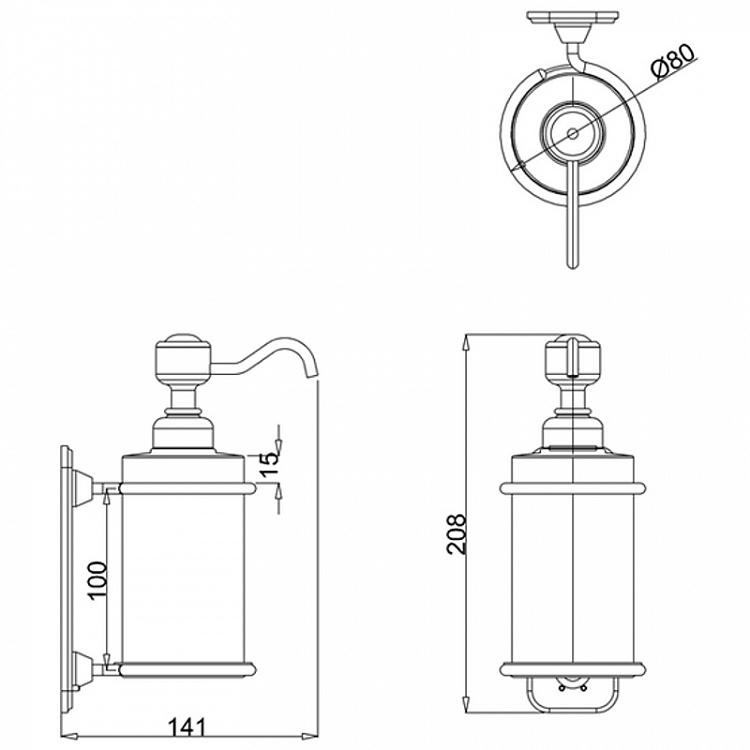 Настенный белый дозатор для жидкого мыла в подставке цвета хром Single Soap Dispenser Chrome