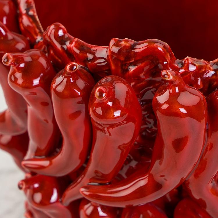 Красная ваза Перцы Чили, L Chili Bordeaux Red Vase Large