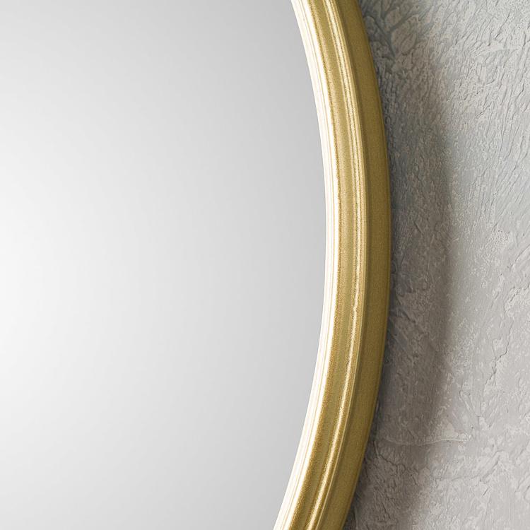 Круглое выпуклое зеркало в золотистой раме, L Gold Frame Convex Mirror Large