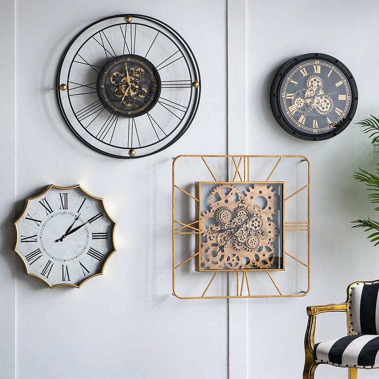 Настенные часы Индастриал с шестерёнками Industrial Wall Clock With Gears