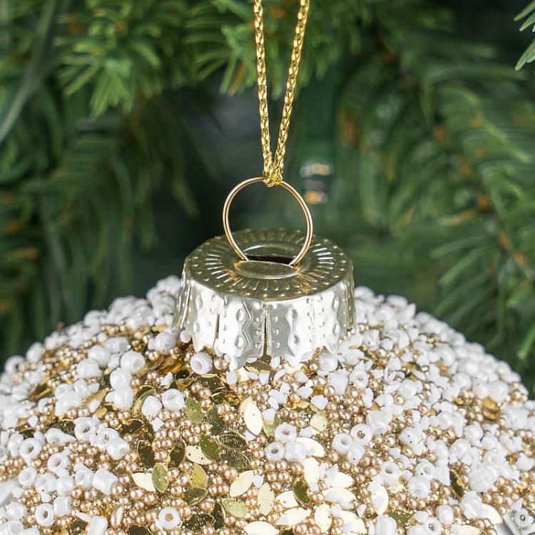 Ёлочная игрушка Бронзовый шар с пудрой Ball With Powder Bronze 8 cm