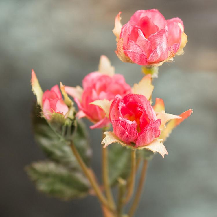 Искусственная Мини-роза розовая Mini Rose Pink 30 cm