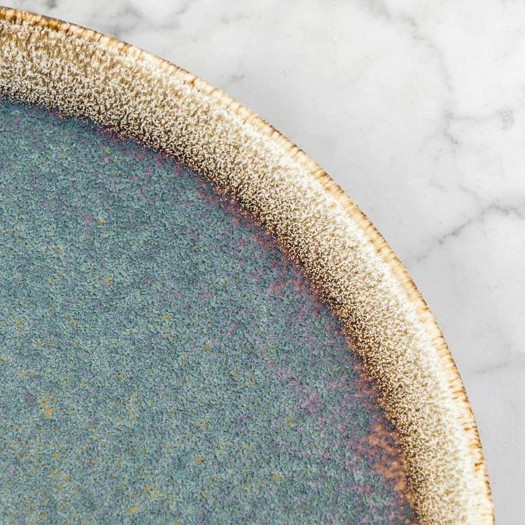 Обеденная тарелка сине-коричневая Блум Bloom Blue And Brown Dinner Plate