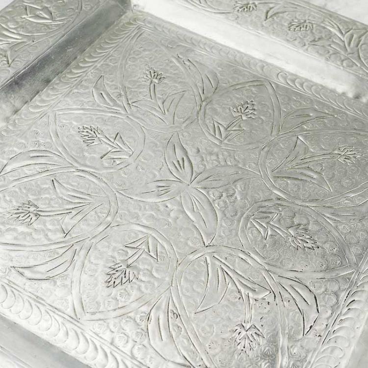 Поднос квадратный серебристый, L Tray Square Silver Large
