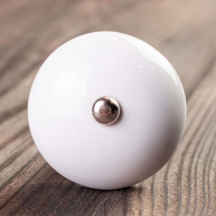 Мебельная ручка-кнопка Белый глаз Eye White Knob