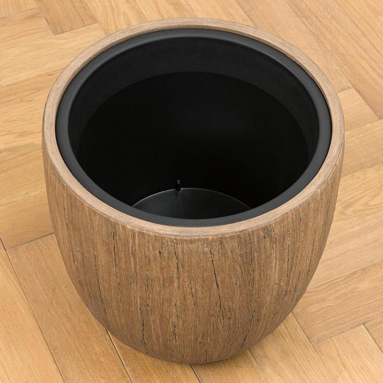 Кашпо-чаша Эффектори светлый дуб, L Effectory Wood Bowl Pot Light Oak Large