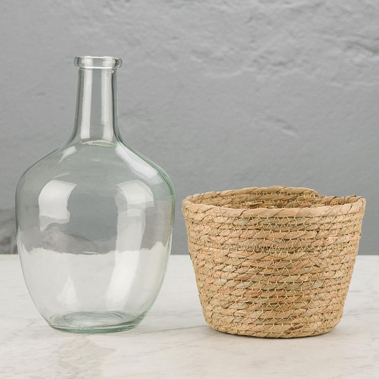 Ваза-бутылка в корзинке, M Bottle Vase In Basket Medium