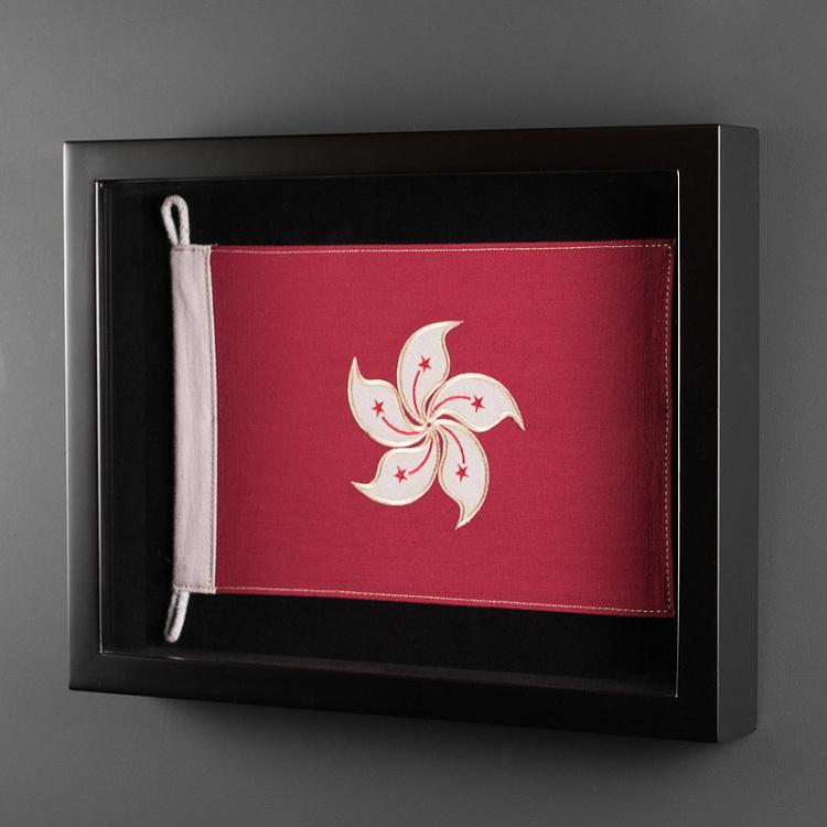 Флаг Гонконга за стеклом в раме, мини Shadow Box Flag Hong Kong Mini